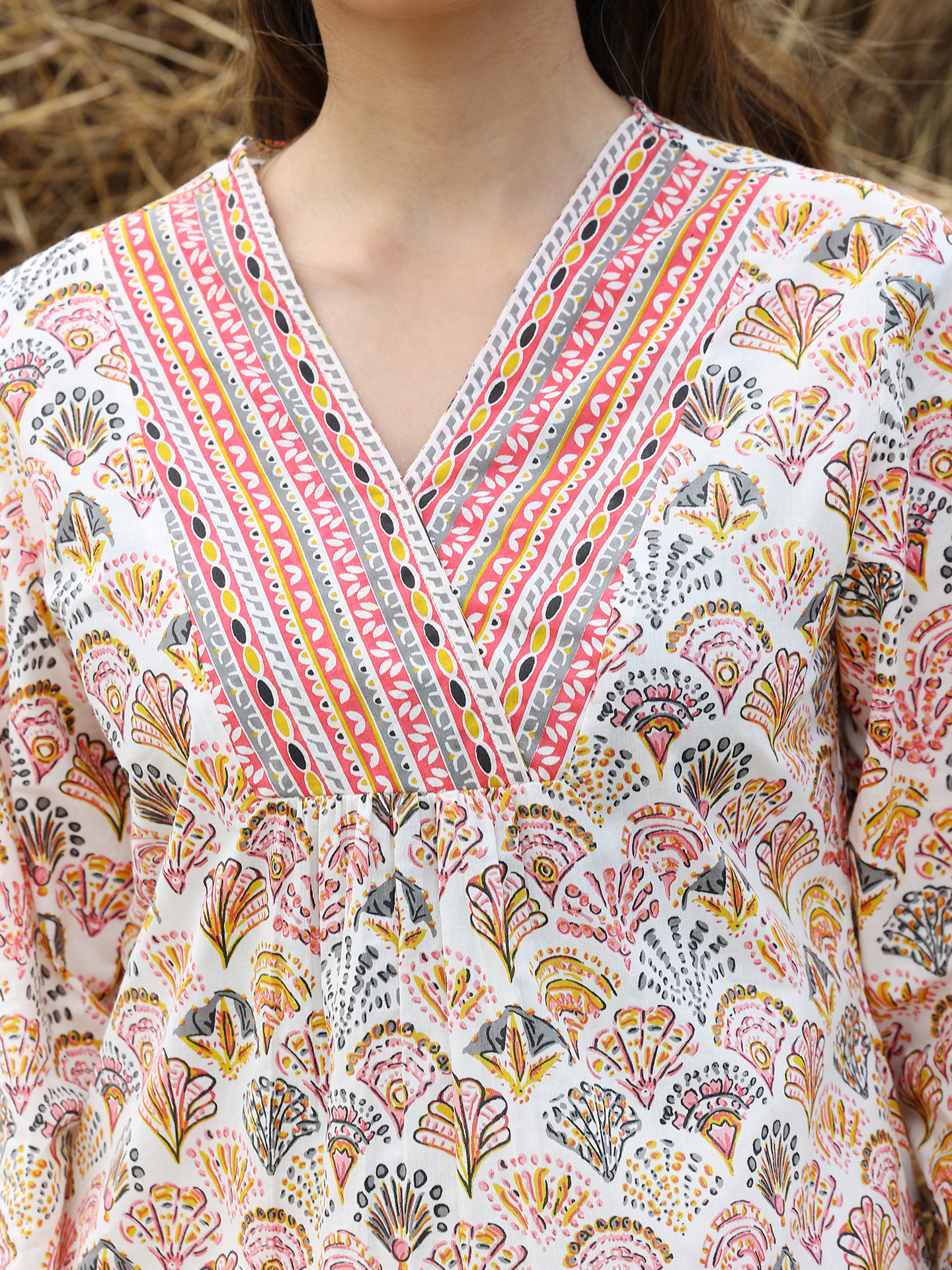 Cream Hand Block Printed CO-ORD Set
